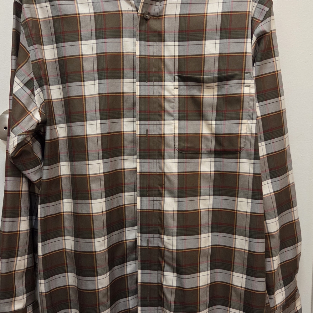 Cabela's Brown, White & Green Plaid Button-Down Shirt